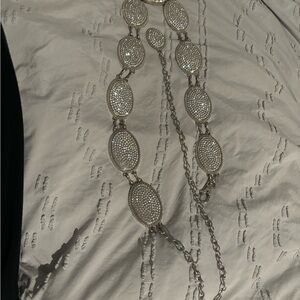 Western Silver rhinestone concho belt.